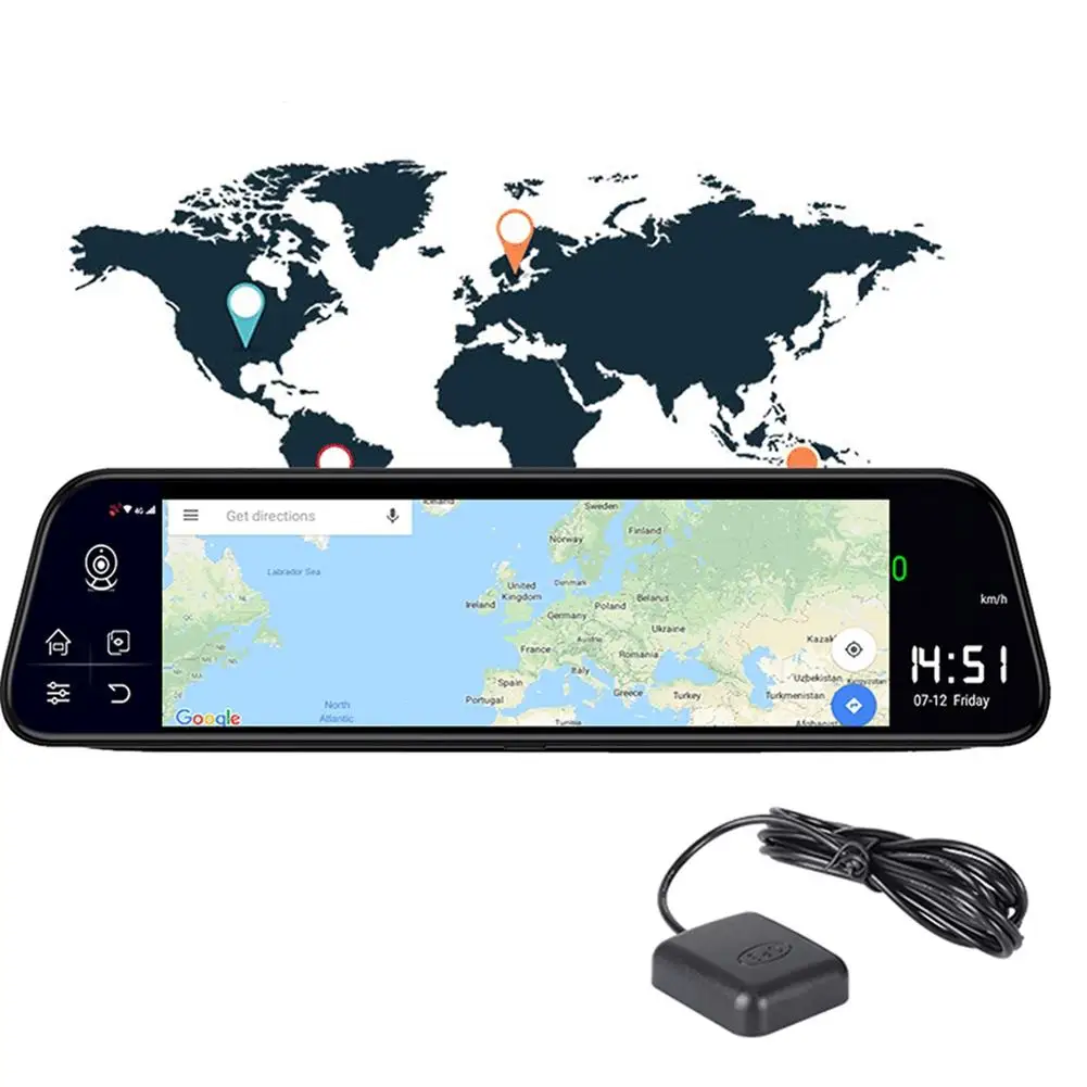  4G Dash Cam Coordinates GPS ADAS / LCWS / FVWS Car Dash Camera WiFi DVR Voice Control 24H Park Andr