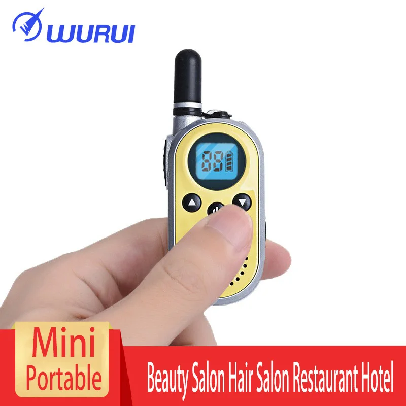 Silver yellow 2 шт. мини uhf walkie talkie usb Wurui портативные радиостанции мощная рация двухсторонняя рация в отеле/KTV - Цвет: Silver yellow