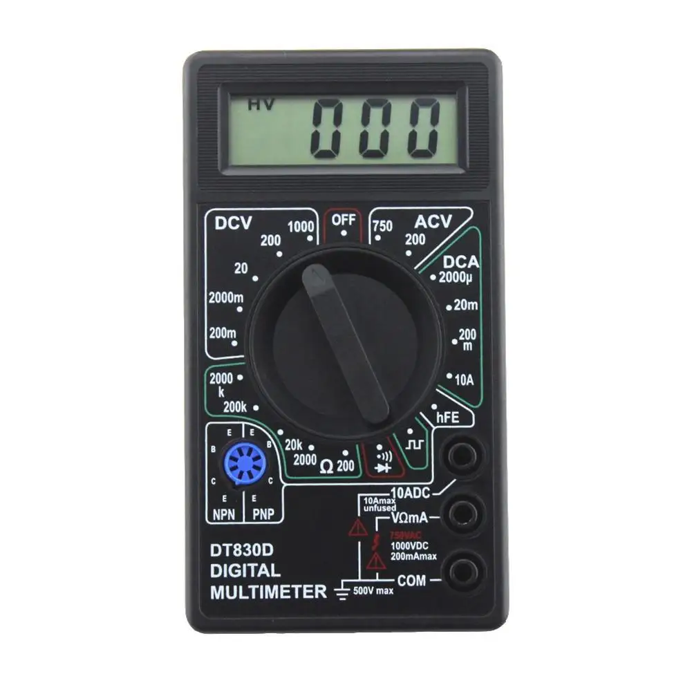 

LCD AC DC Digital Ohmmeter Multimeter Voltmeter Ammeter Volt Tester Kit 201