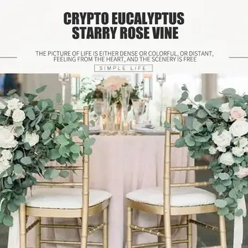 

with 7 Roses Eucalyptus Gypsophila Vine Ugali Gypsophila Rattan Artificial InsRattan Ornament Photo Props Foliage Wreath
