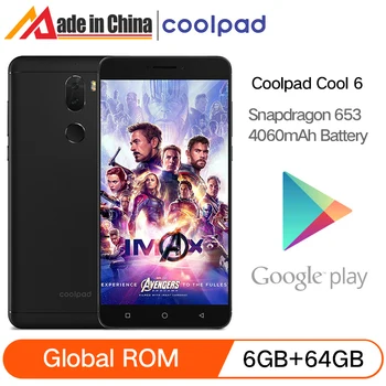 

Coolpad Cool 6 play Cool6 6GB 64GB 5.5'' Snapdragon 653 Octa Core Smartphone Dual Rear 13.0MP 4060mAh Mobile phone
