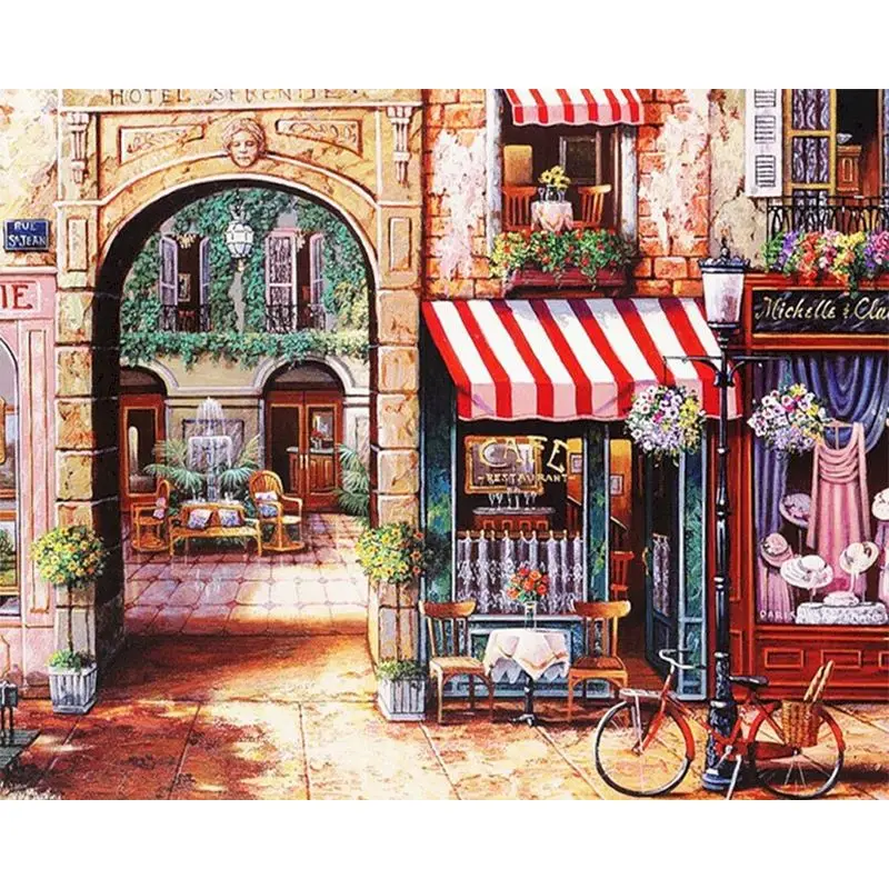 

GATYZTORY Bicycle Landscape DIY Painting By Numbers Acrylic Paint On Canvas Modern Wall Art Picture Unique Gift