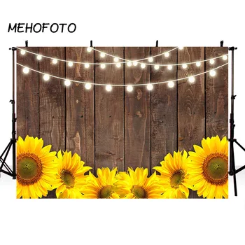 

Neoback Summer Backdrop Newborn Photography Background Birthday Party Backdrops Wood Sunflower Photographic Background