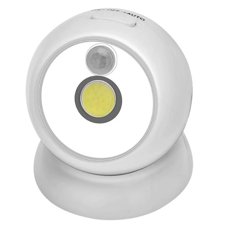 

COB LED PIR Motion Sensor Night Light Battery Operated Emergency Cabinet Corridor Bedroom Lamp white Light
