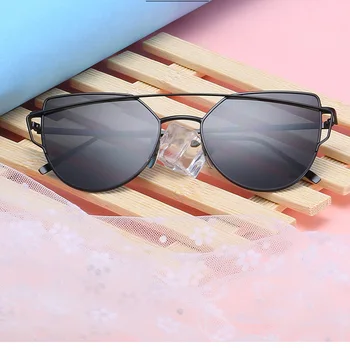 

seemfly Fashion Cat Eye Sunglasses Vintage Sun Glasses Lady Eyewear Sunglasses Women Metal Frame oculos de sol feminino