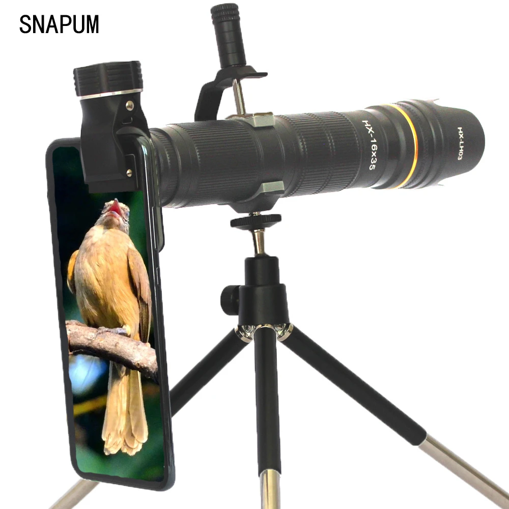wide angle lens for phone 4K HD 16-35X Telescope Camera Zoom Lens Waterproof 3-Section Adjustable Cell Phone Telephoto Lenses for iPhone Smartphone Lenses best telephoto camera phone