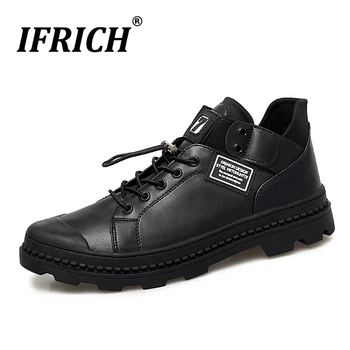 

Popular Men Casual Pu Leather Shoes Brown Black Fashion Walking Shoes Men Non-Slip Working Shoes Mens Autumn Casual Sneakers Men