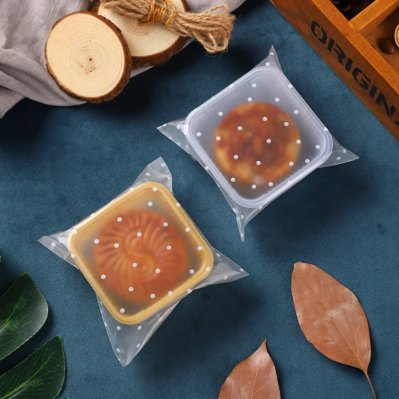 Plastic Food Storage Bags Transparent Dot Ziplock Fresh-Keeping Dustproof Reclosable Sachet Zip Candy Cookie Storage 100Pcs