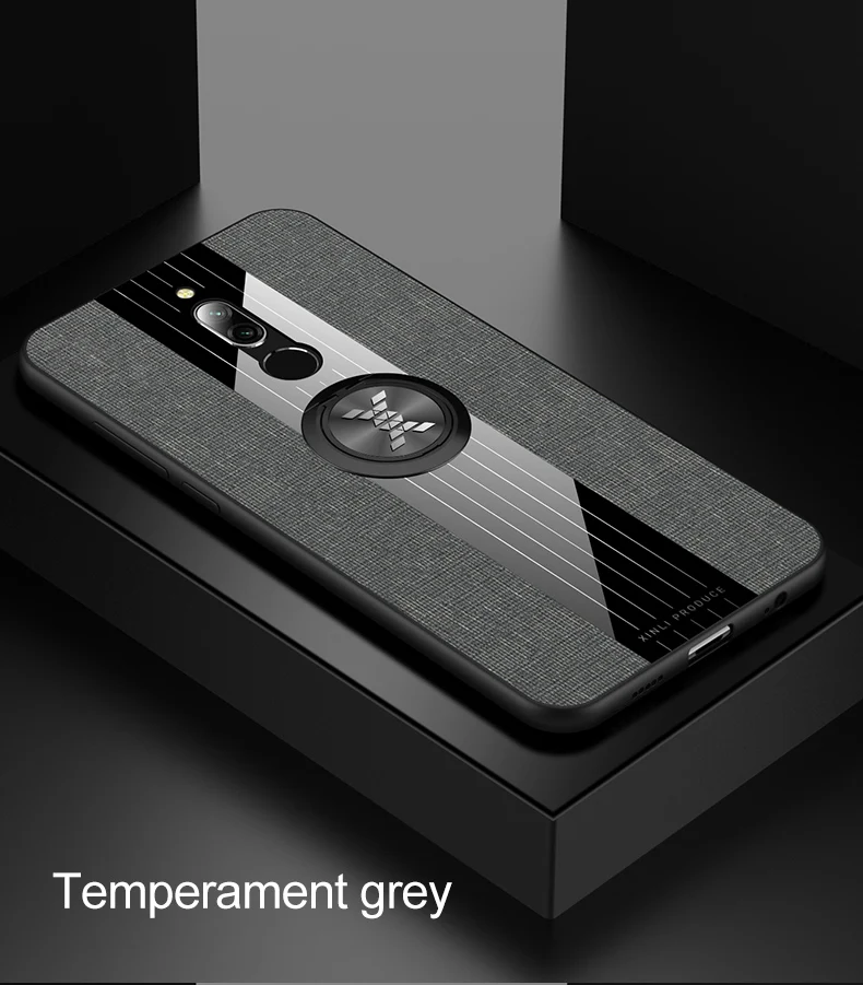 Grey KONSMART чехол для телефона Redmi 8A кольцо на палец автомобильный держатель Роскошный Благородный противоударный защитный чехол для Xiaomi Redmi 8 8A Xiomi Fundas - Цвет: Grey