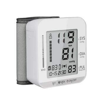 

English Voice Cuff Wrist Sphygmomanometer Blood Presure Meter Monitor Heart Rate Pulse Portable Tonometer without Battery