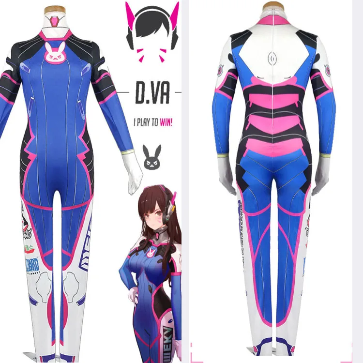 Классический костюм D. VA с 3D принтом для Хэллоуина косплея dva на заказ 2017 S XL|halloween