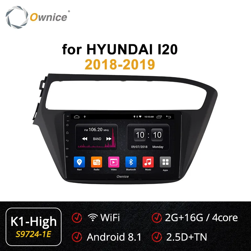 S9724-1 K1 HIGH Ownice Navi 2Din стерео Android 9,0 8-Core авто для hyundai i20 K3 K5 K6 4 аппарат не привязан к оператору сотовой связи 360 панорама DSP SPDIF gps плеер - Цвет: S9724-1 K1 HIGH