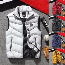 Мужской сплошной цвет теплый ветрозащитный тонкий жилет куртки модные мужские повседневные осенне-зимние пуховики с карманами chalecos para mujer
