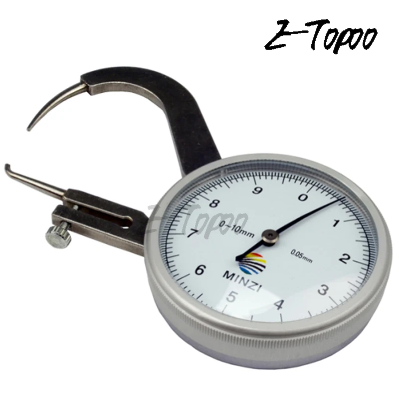 Precision Dial Thickness Gauge with Curved Tip for Hollow Pipes and Circular Tubes