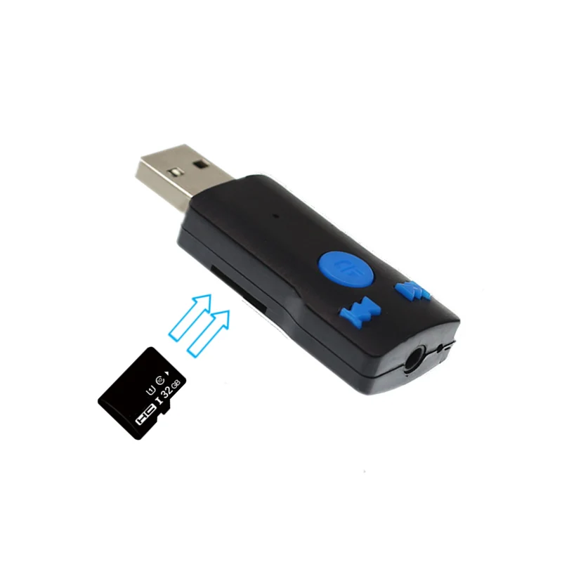 Автомобильный мини беспроводной USB Bluetooth приемник 3,5 мм адаптер Портативный кардридер музыкальный адаптер управления аксессуары Поддержка Прямая поставка