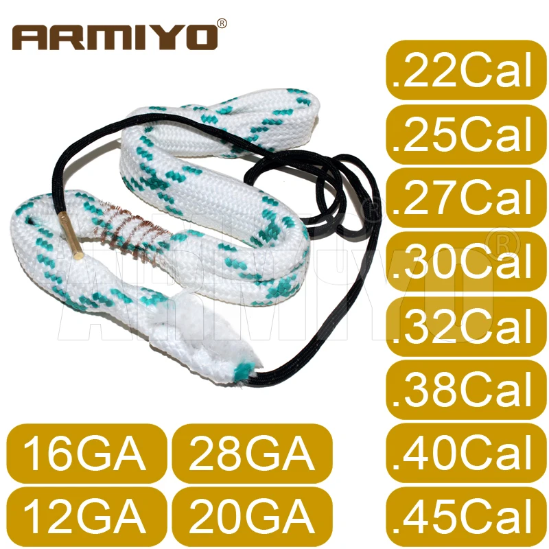 Armiyo 4,5mm ~ 12GA 18,5mm Schlauch Hartrohr Kohlenstoffablagerungs-Reinigungsseil mit Eingebauter Bürste Schmieröl-Schmierseil Jagdzubehör