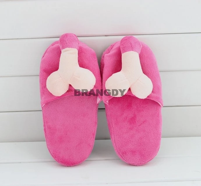 Sex Toys Sex Clothing Winter Slippers Creative Fun Penis Shoes Bronzing Penis Breast Slippers Home Funny Women Shoes