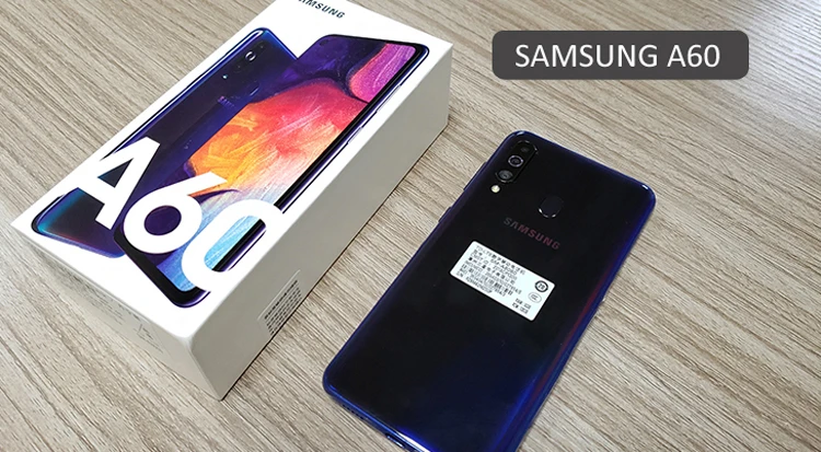 Разблокированный мобильный телефон samsung Galaxy A60 6," 6 ГБ ОЗУ 64 Гб ПЗУ 32 МП Тройная камера Две сим-карты