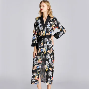 

Ukii Floral Robe Sets Silk Sleepwear Pajamas Robe Satin Silk Dress Long Bathrobe Silk Wedding Robes For Bridesmaids And Bride
