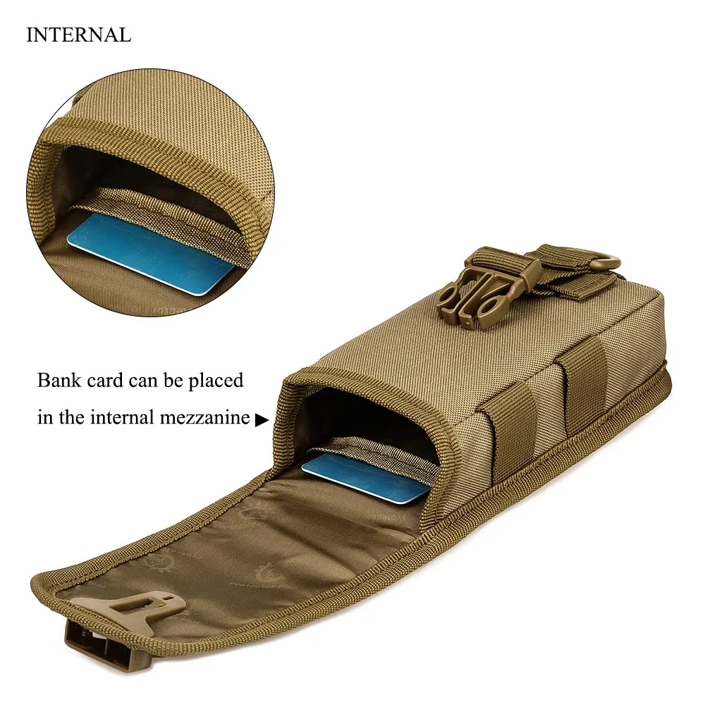 Tactical Tool Package Waerproof Nylon 5.8 Inch Full-Cover Mobile Phone Case Outdoor Sports Running Trekking Small Crossbody Bags