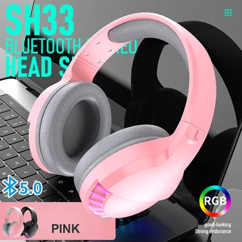 

Competitive Game Headset Dual-Mode Bluetooth Headphones V5.0 Wired RGB Headphone Foldable Stereo Noise Canceling Headsets