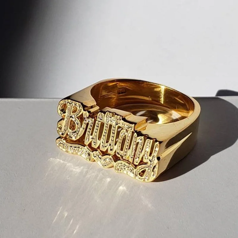 PELOVNY Personalized Name Ring with Cut Out Heart Custom India | Ubuy