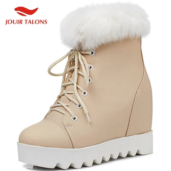 

JOUIR TALONS Dropship 2020 big Size 31-43 Lace Up Ankle Boots Woman Shoes inner High Heels Platform Shoes Women Boots Female