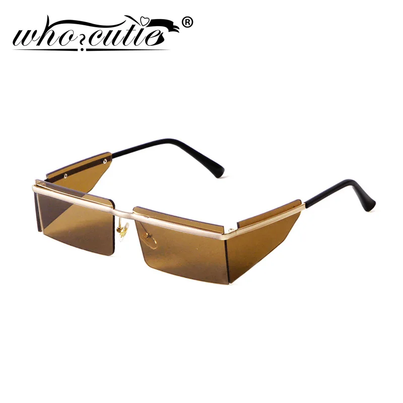 

Futuristic Vintage Steampunk Sunglasses Men 2020 Brand Design Retro Rectangle Rimless Frame Visor Sun Glasses Shades Male S369