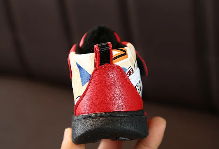Shell Head Boy Shoes Winter New Girls In The Middle of The Casual Shoes Children Plus Velvet Toddler Shoes