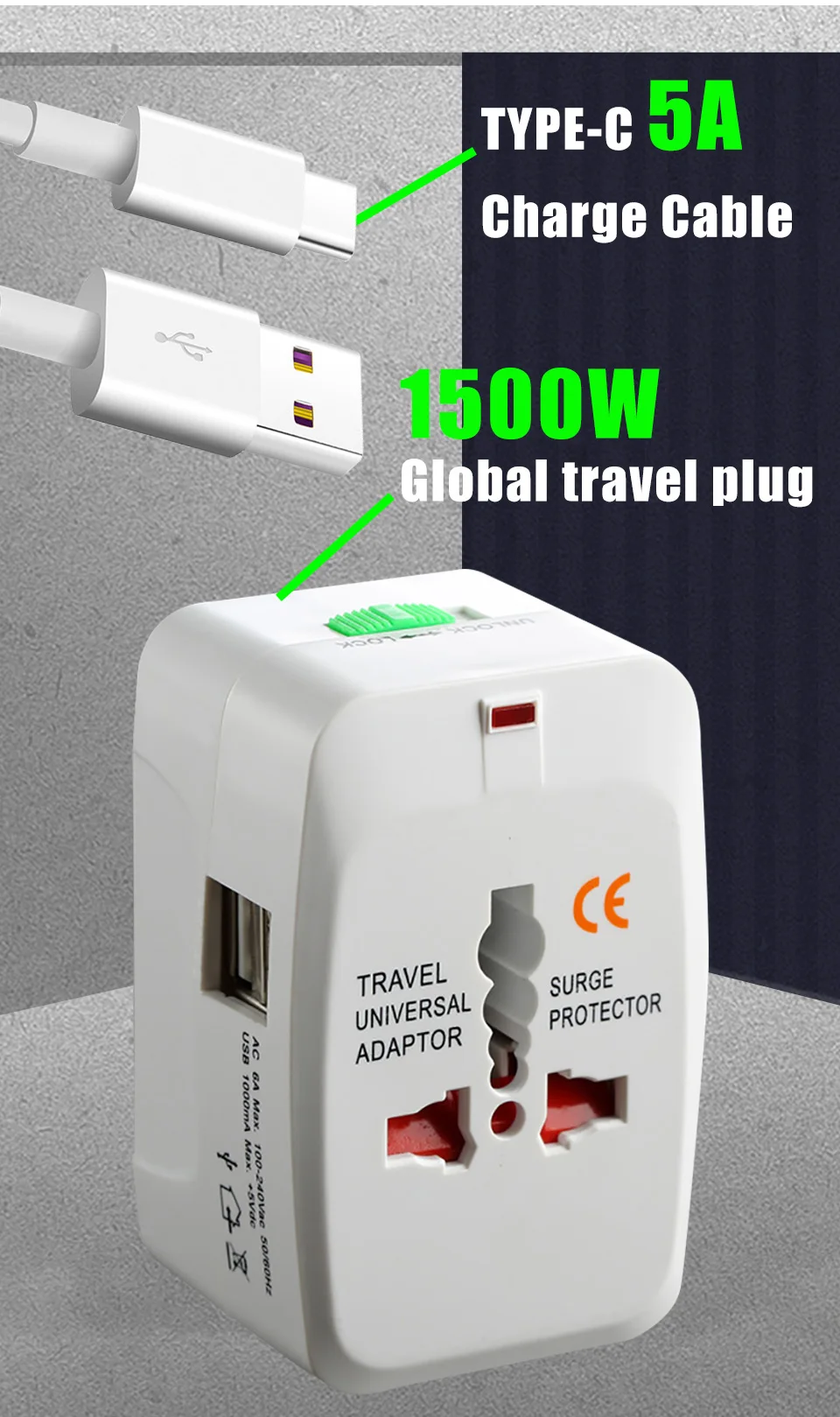 Универсальное зарядное устройство AC power Stecker для samsung для huawei, автомобильное зарядное устройство usb quick 4,0, зарядное устройство для телефона portatil, быстрая зарядка type c 3