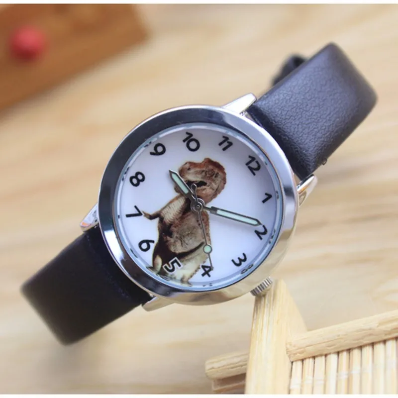 New Brand Students Dinosaur Pattern Kids Watches Children Causal Quartz Wristwatch 3D Cartoon Boy Relogio Montres Kol Saati afbeelding