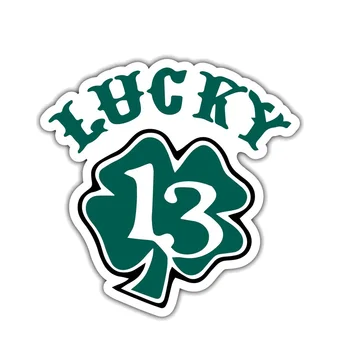 

Lucky 13 Car Sticker Motorcycles Bumper Rear Windshield Laptop Suv Cover Scratches Decal Auto Exterior Decoration KK13*13cm