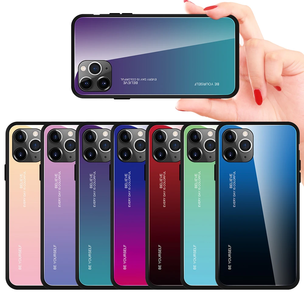 Youth Colorful Glass Case for iPhone 11 Pro Max XR Xs Coque Cover 7 6s 8 Plus Cases | Мобильные телефоны и аксессуары