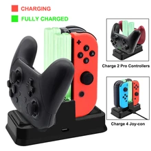 6 в 1 дорожный переключатель светодиодный зарядная док-станция зарядная станция для nintendo Switch nintendo switch 4 Joycon 2 Pro контроллер аксессуары