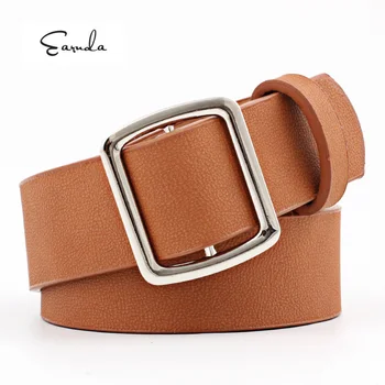 

Earnda Women's Alloy Accessories Without Pin Buckle Belt Korean Version Of The Trendy Wild PU Spring Dress Ladies Belt