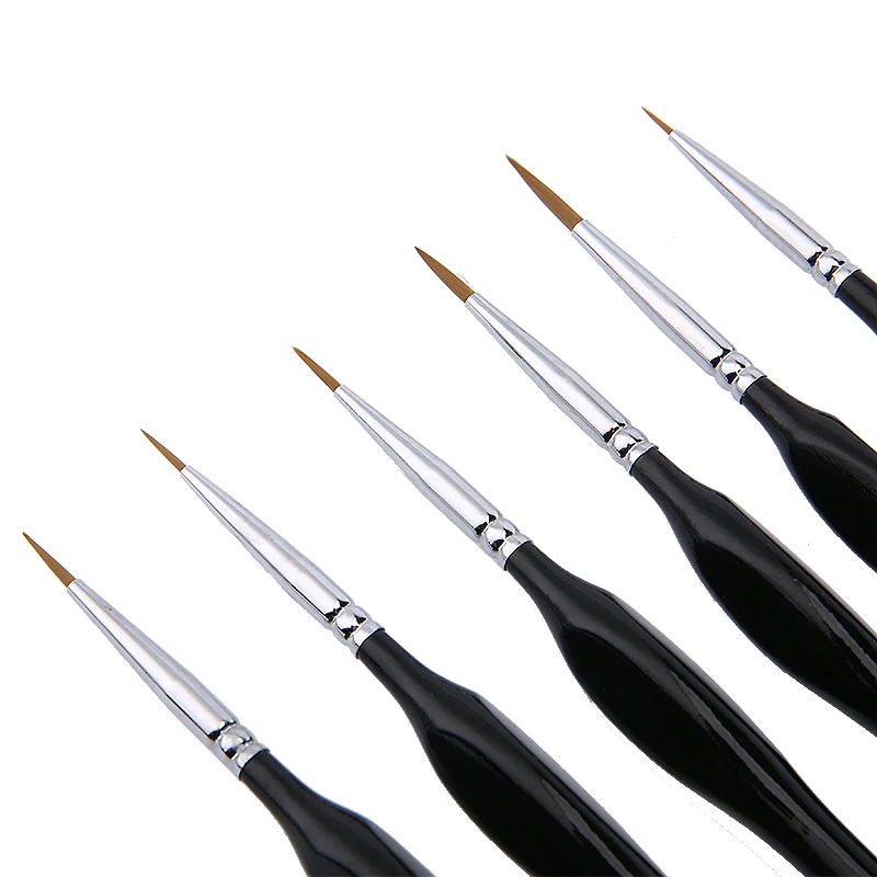 6PCS Small Paint Miniature Brushes Fine Tip Paintbrush Set for