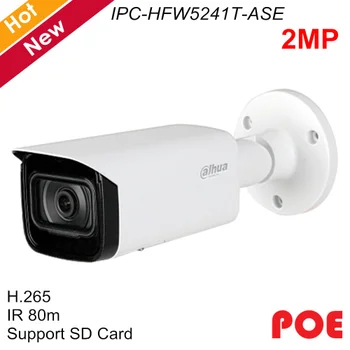 

Dahua IP camera IPC-HFW5241T-ASE 2MP IR Bullet Camera 2.8mm-12mm Optional Fixed lens IR 80m Support POE Audio Alarm Security Cam