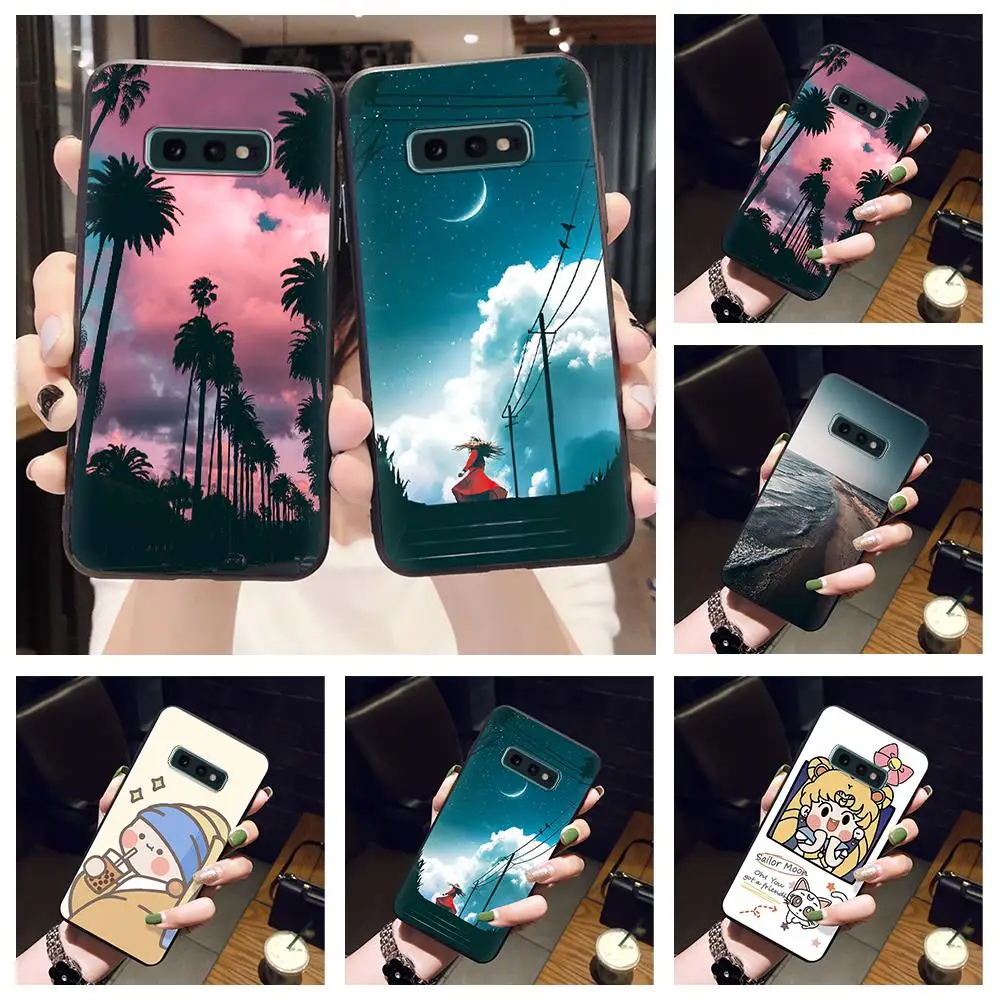 Оригинальный блестящий чехол для телефона Samsung Galaxy S10E/SM-G970K новый черный девочек с