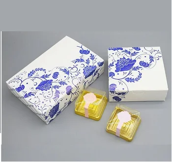 

White Blue Kraft Paper Cake Box Paper Packaging Boxes for Chocolates/Mooncake Cupcake/Cake Box Gift Cardboard Boxes 10pcs/lot