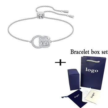 

SWA 2019 Fashion New Lucky Further Bracelet Romantic Interlocking Crystal Female Free Best Gift for Lover