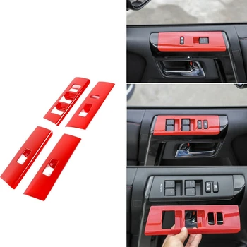 

4Pcs Car Red ABS Window Lift Adjustment Switch Panel Cover Trim for Toyota 4Runner 2010-2019 Car Accessories