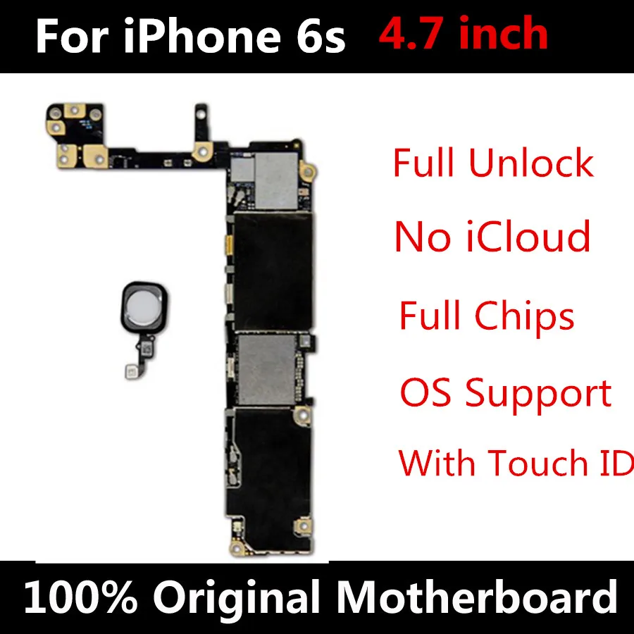 Заводская разблокированная материнская плата для iphone 6S с/без Touch ID оригинальная