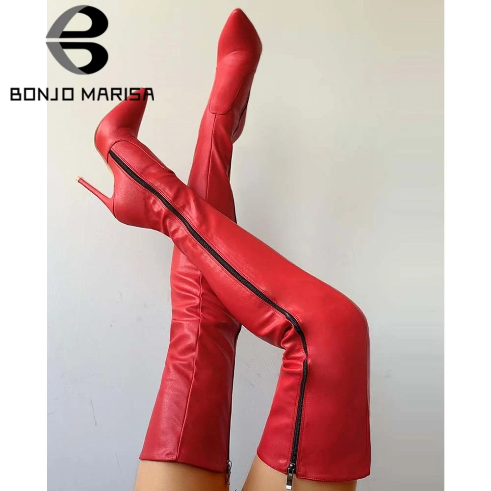 BONJOMARISA/модные брендовые вечерние Сапоги выше колена Сезон осень Пикантные сапоги