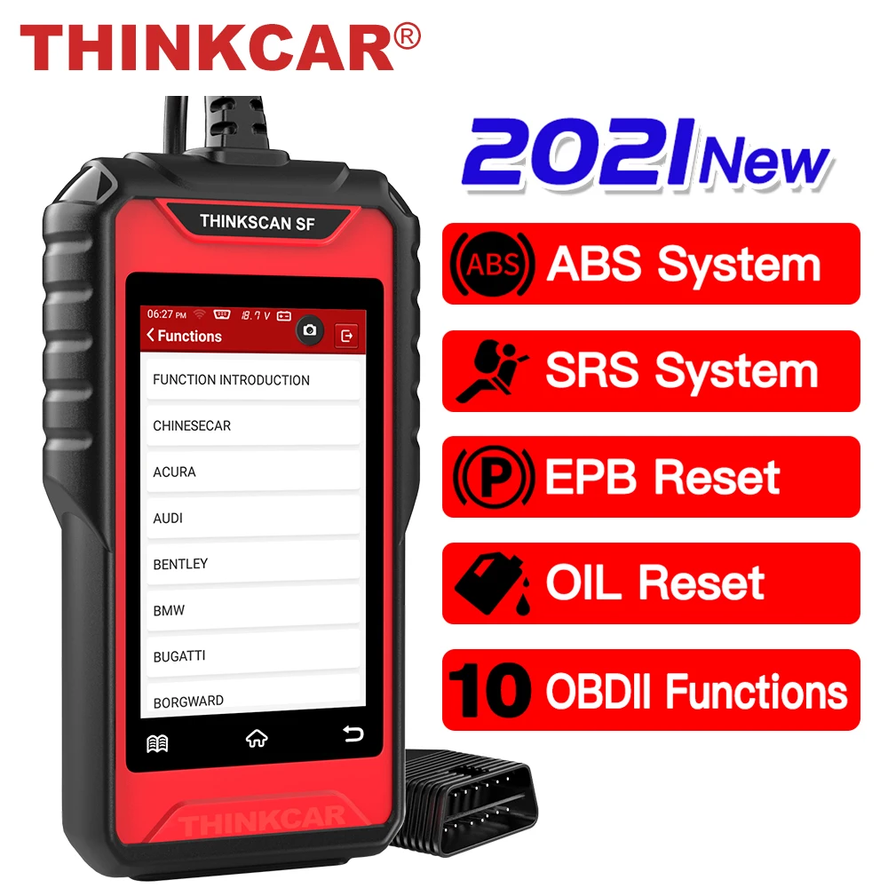 Thinkcar Sf100 Obd2 Szkenner Motor Abs Srs Oil Epb Resb 2 Szkennelő Eszköz Obdii Kódolvasó Többnyelvű Autó Diagnosztikai Eszközök