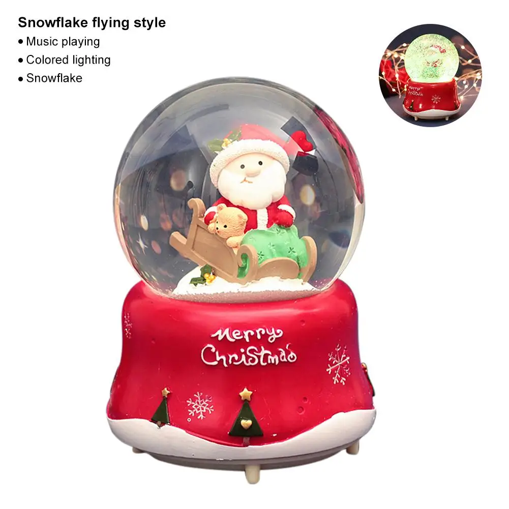 Рождественский Снежный шар музыкальная шкатулка Санта-Клаус Экологически чистая вращающаяся музыкальная шкатулка для семьи друзей детей украшение дома
