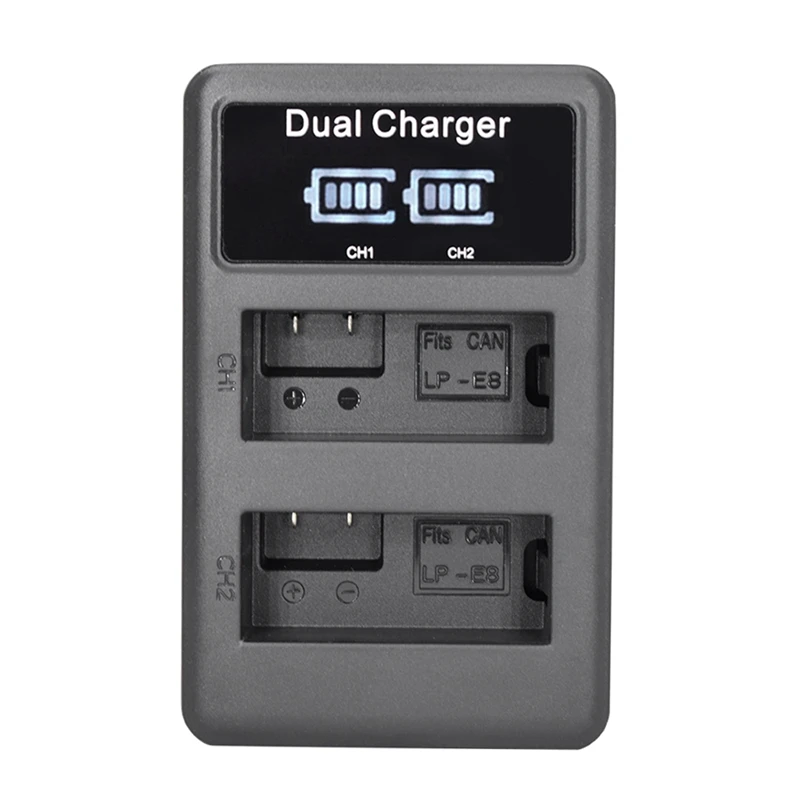 

Lp-E8 Camera Battery Charger Lp E8 Lcd Intelligent Display Dual Usb Charger Display For Canon Eos 550D 600D 650D 700D X4 X5 X6I