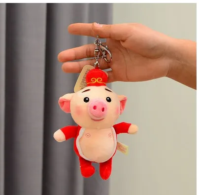 10-15plush Забавный персональный шарф Свинья флис кулон пушистый брелок для ключей Фигурки Игрушка Свинья разнообразие хорошее качество фестиваль подарок - Цвет: 6