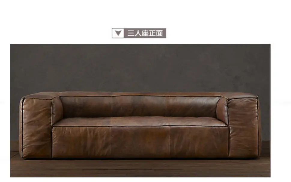 

living room Sofa set диван мебель кровать muebles de sala chesterfield oil wax real genuine leather sofa cama puff asiento sala