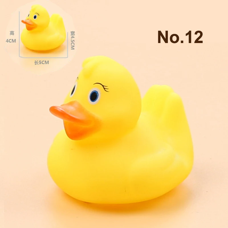 100pcs Big Size Baby Shower Toys Squeaky Rubber Ducks Swimming Pool Floating Animal Shape Water Toys for Children