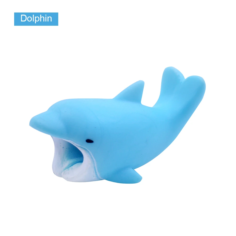 Dolphin CHIPAL мультфильм кукла животное кабель протектор для iPhone Дата-кабель USB Winder управление Органайзер чомперы милые укусы держатель телефона - Цвет: Dolphin